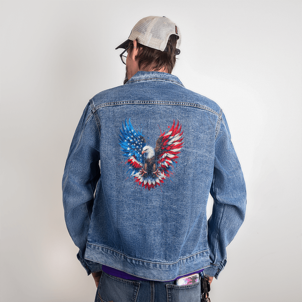 Patriot Eagle - Men's Jean jacket - DS Artwork N Design