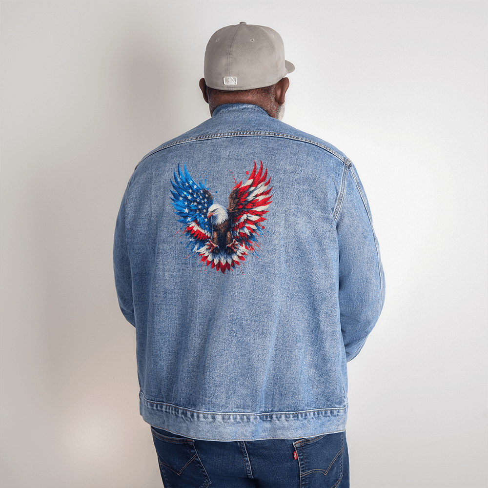 Patriot Eagle - Men's Jean jacket - DS Artwork N Design