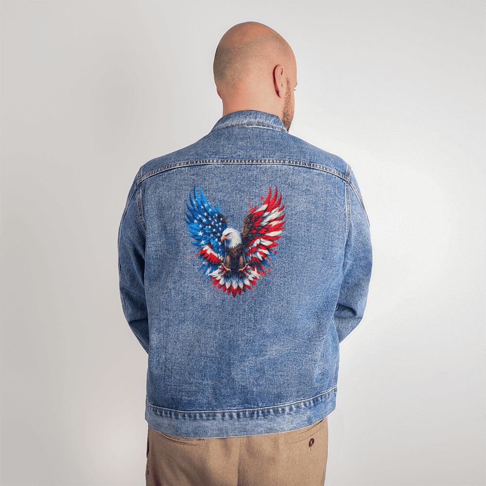 Patriot Eagle - Men's Jean jacket - DS Artwork N Design