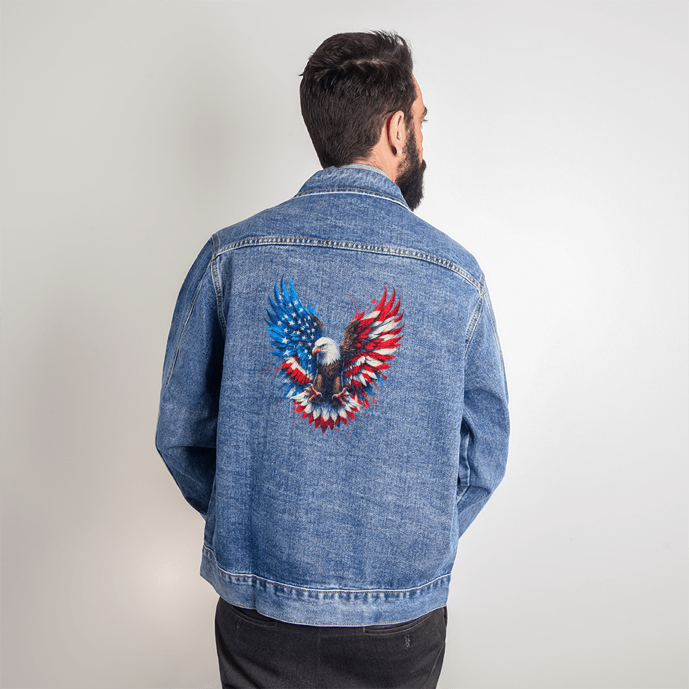 Patriot Eagle - Men's Jean jacket - DS Artwork N Design