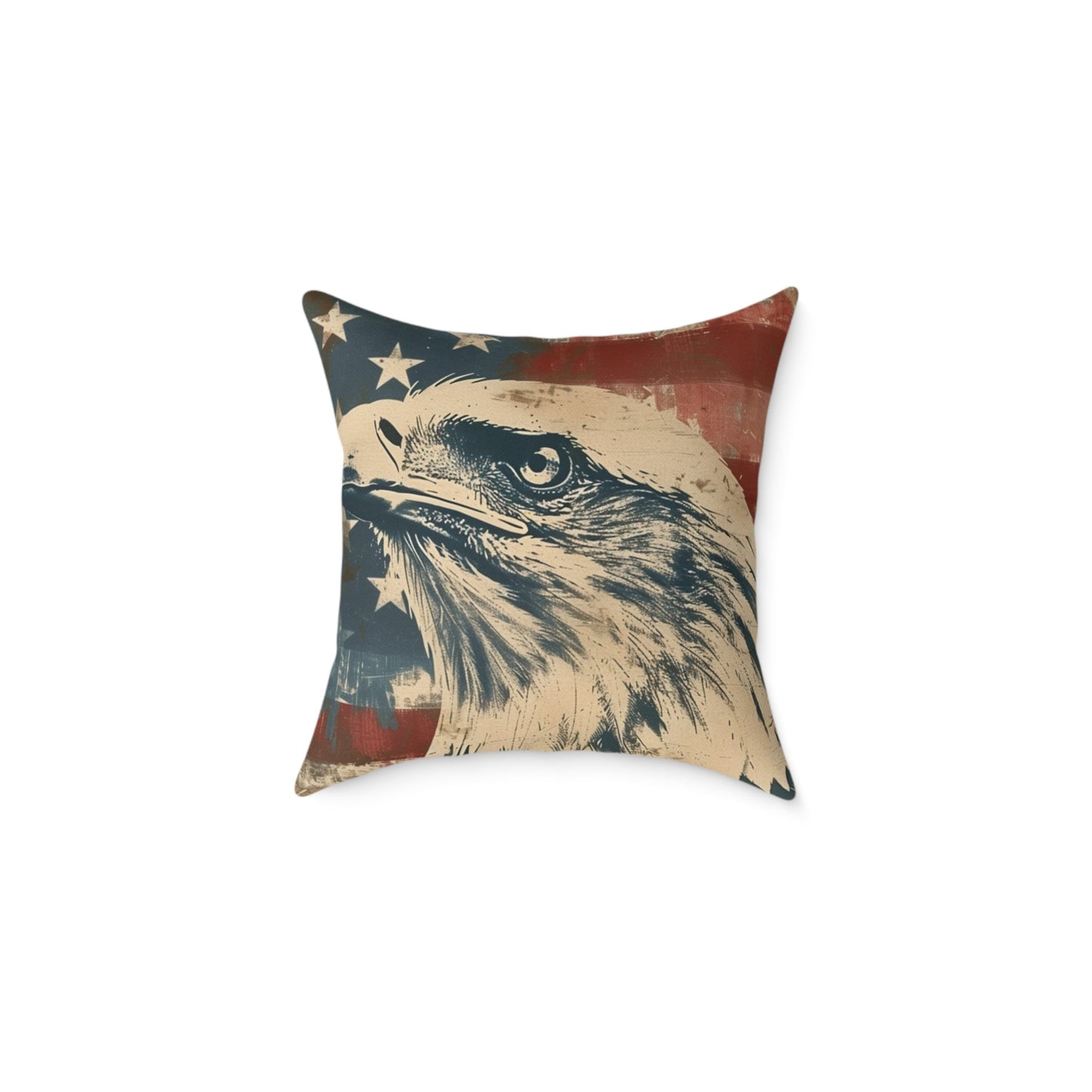 Patriotic Eagle Throw Pillow - Vintage American Flag Design - DS Artwork N Design