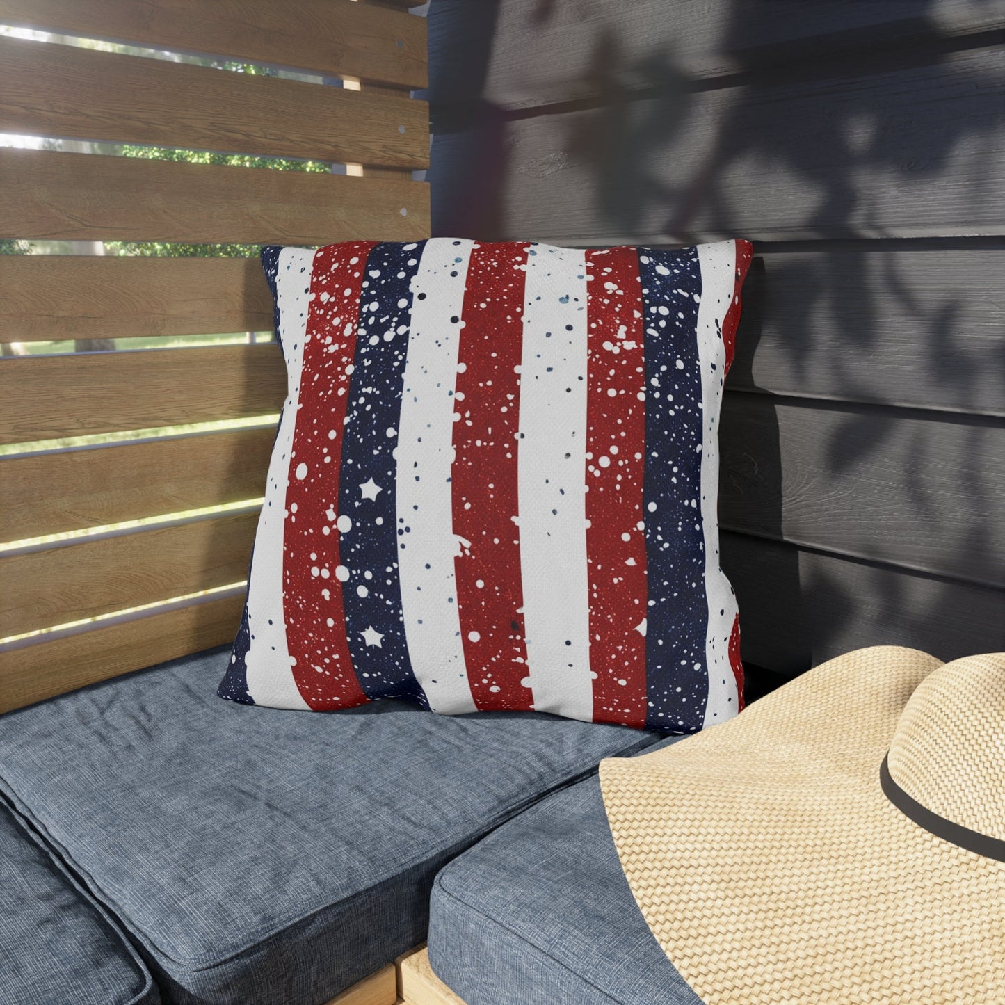 Patriotic Outdoor Pillows for Americana Decor - DS Artwork N Design