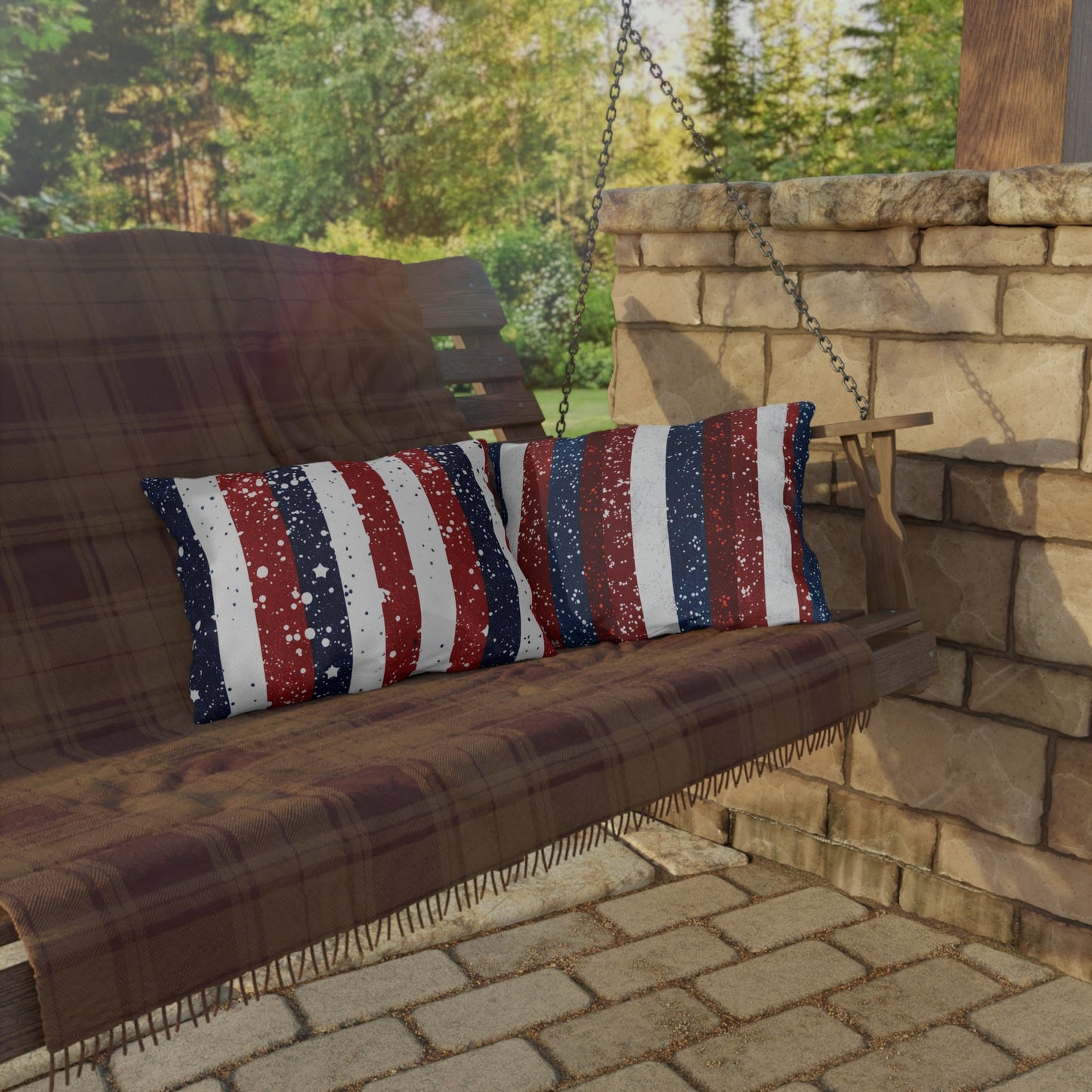 Patriotic Outdoor Pillows for Americana Decor - DS Artwork N Design