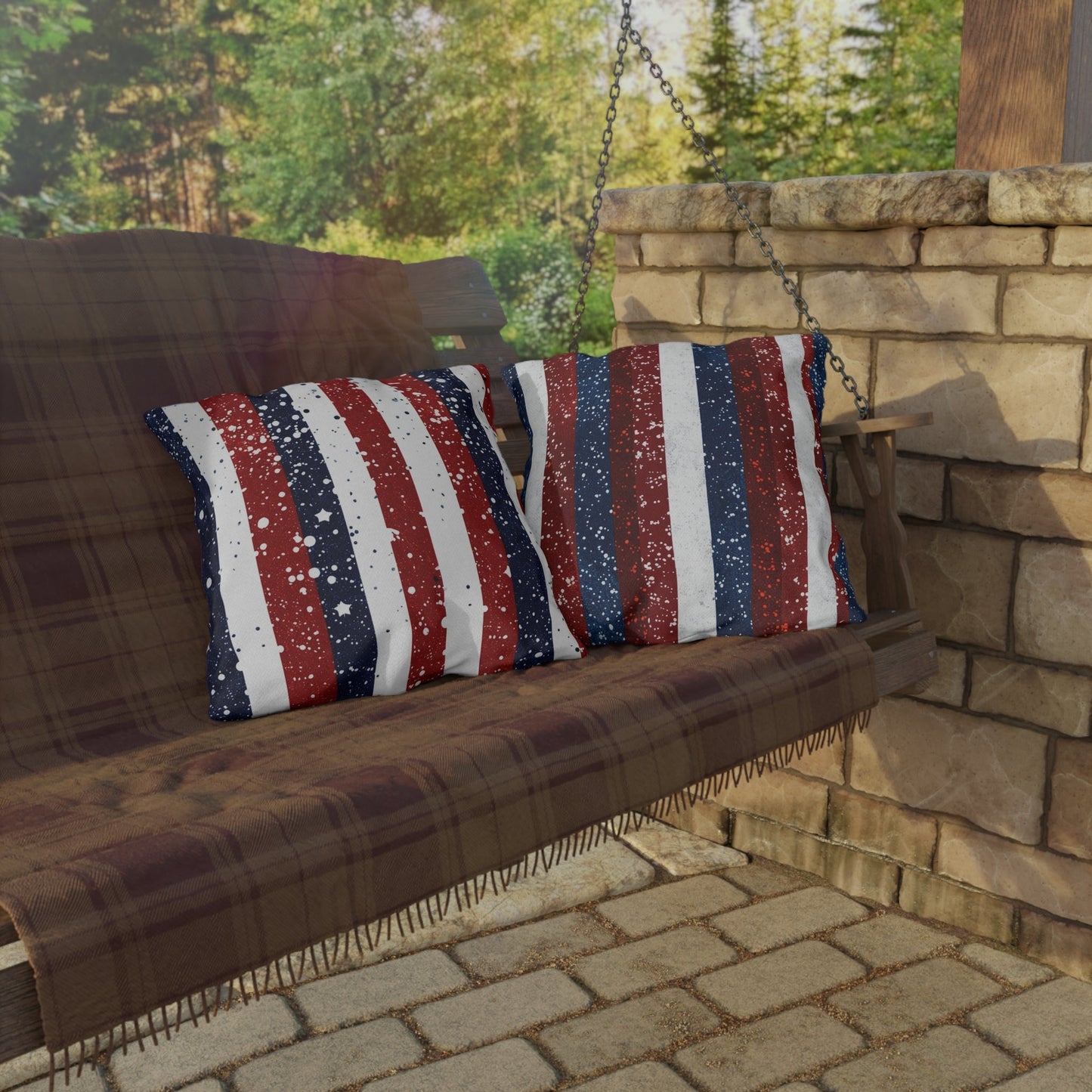 Patriotic Outdoor Pillows for Americana Decor - DS Artwork N Design
