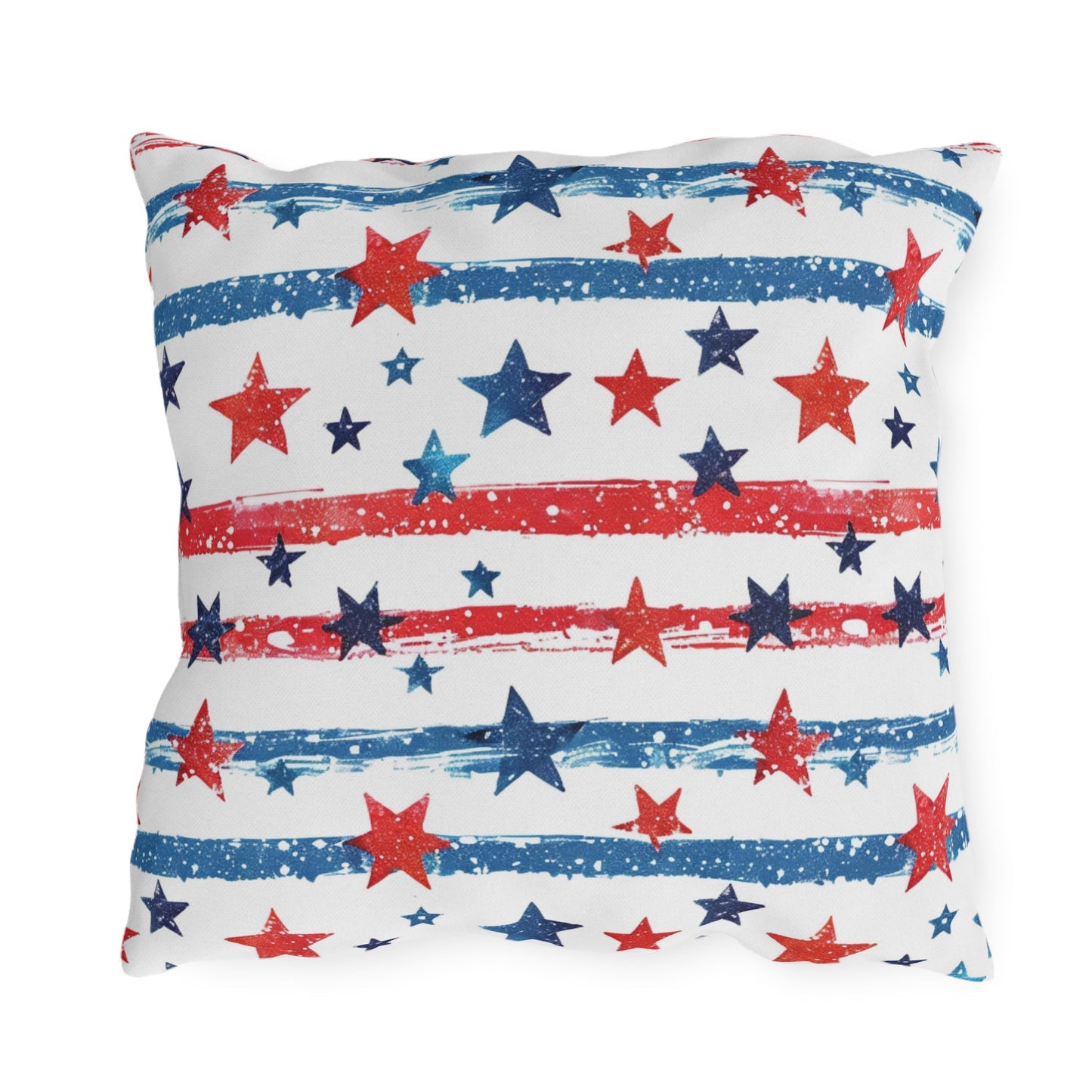 Patriotic Outdoor Pillows - Red, White & Blue Star Design - DS Artwork N Design