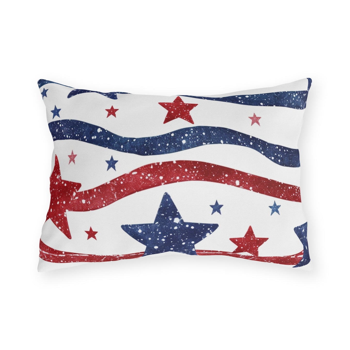 Patriotic Outdoor Pillows - Red, White & Blue Star Design - DS Artwork N Design