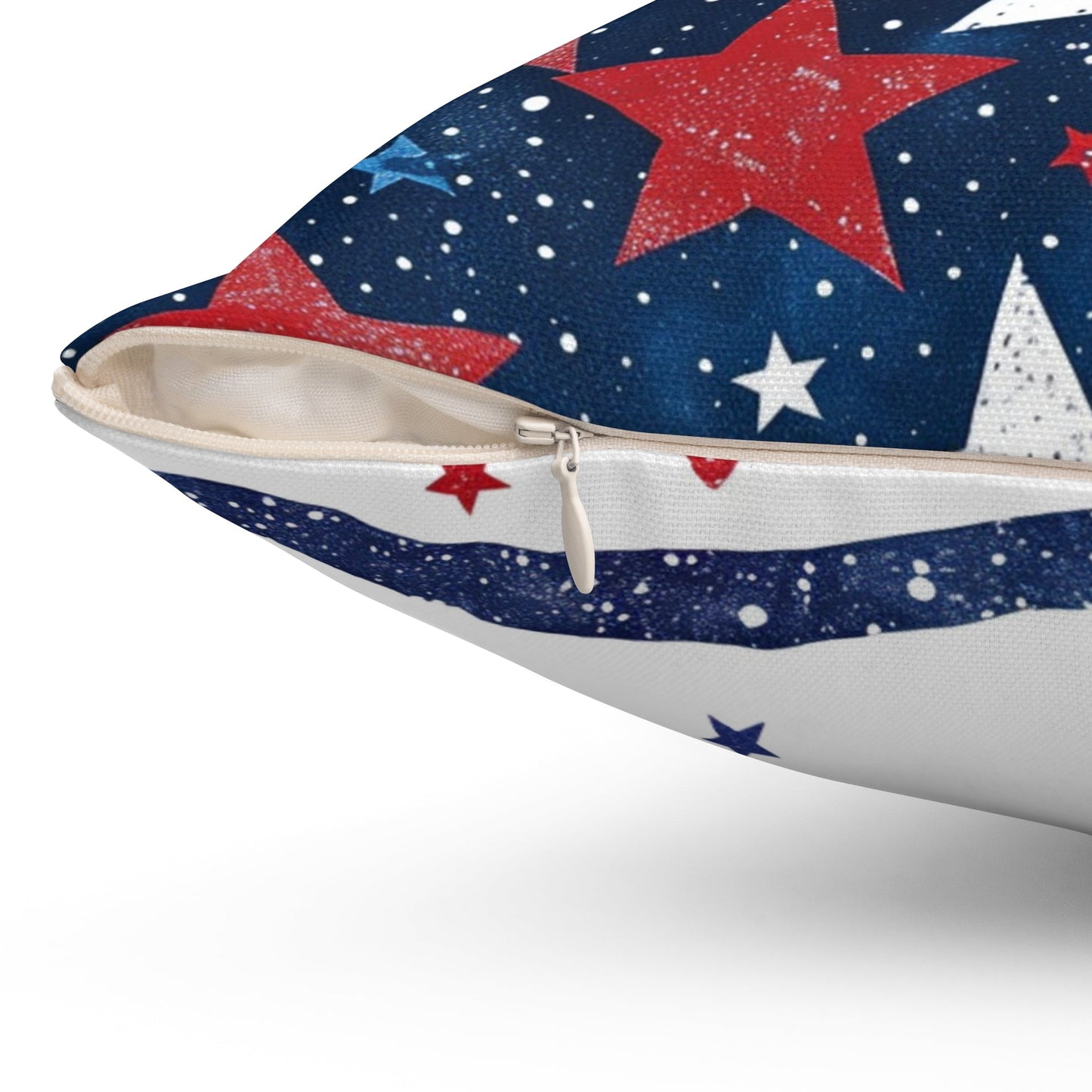 Patriotic Star - Patterned Square Pillow for Home Decor - DS Artwork N Design