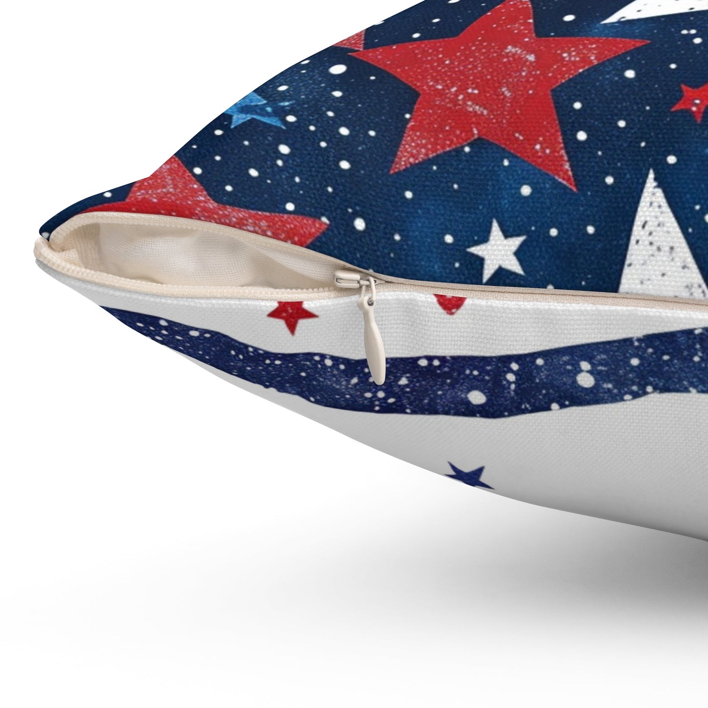 Patriotic Star - Patterned Square Pillow for Home Decor - DS Artwork N Design