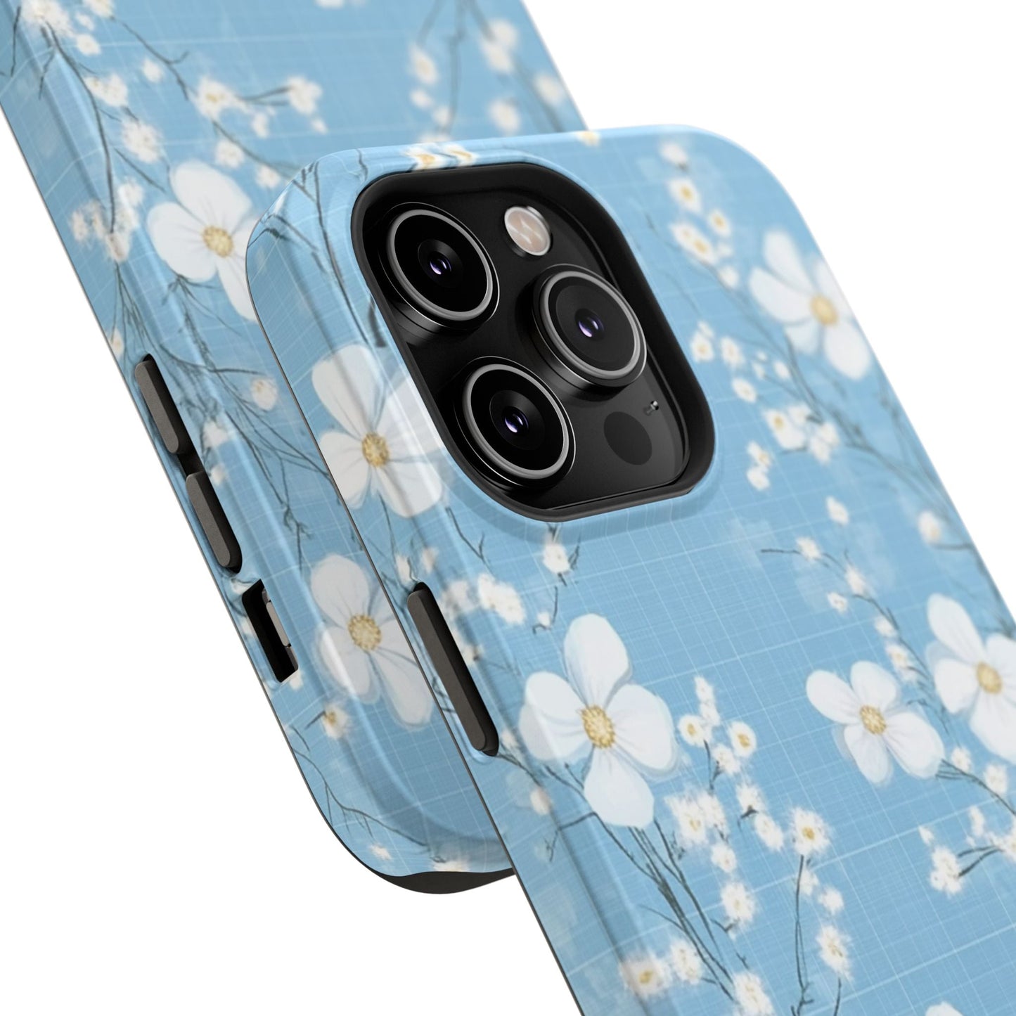Powder Blue Floral Impact - Resistant Phone Case - DS Artwork N Design