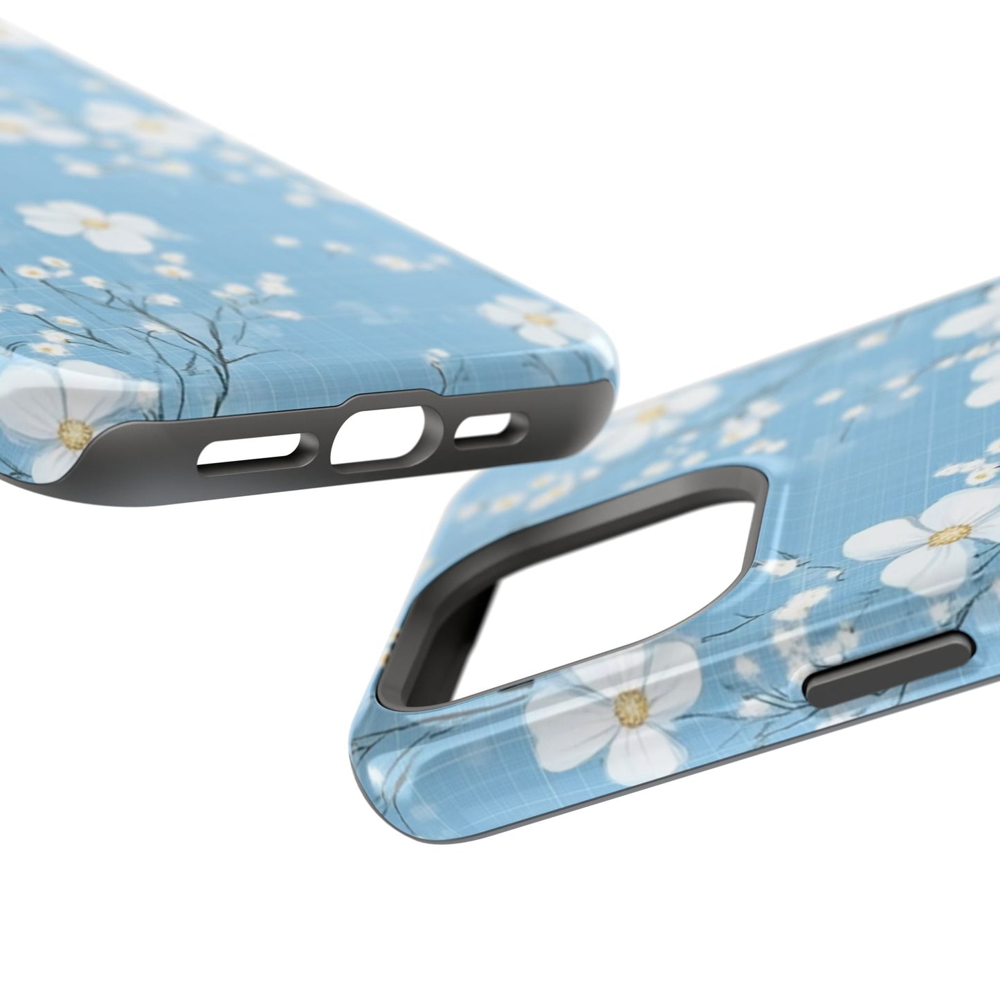 Powder Blue Floral Impact - Resistant Phone Case - DS Artwork N Design