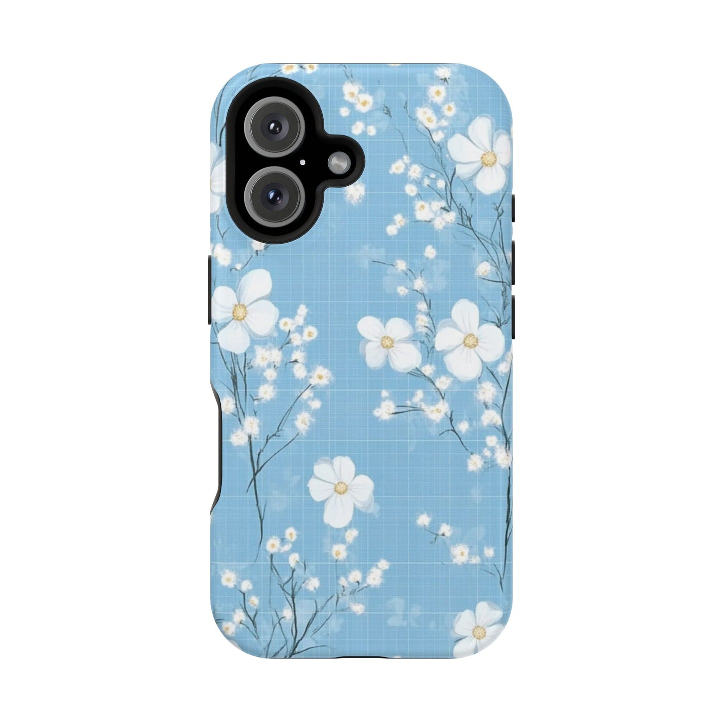 Powder Blue Floral Impact - Resistant Phone Case - DS Artwork N Design