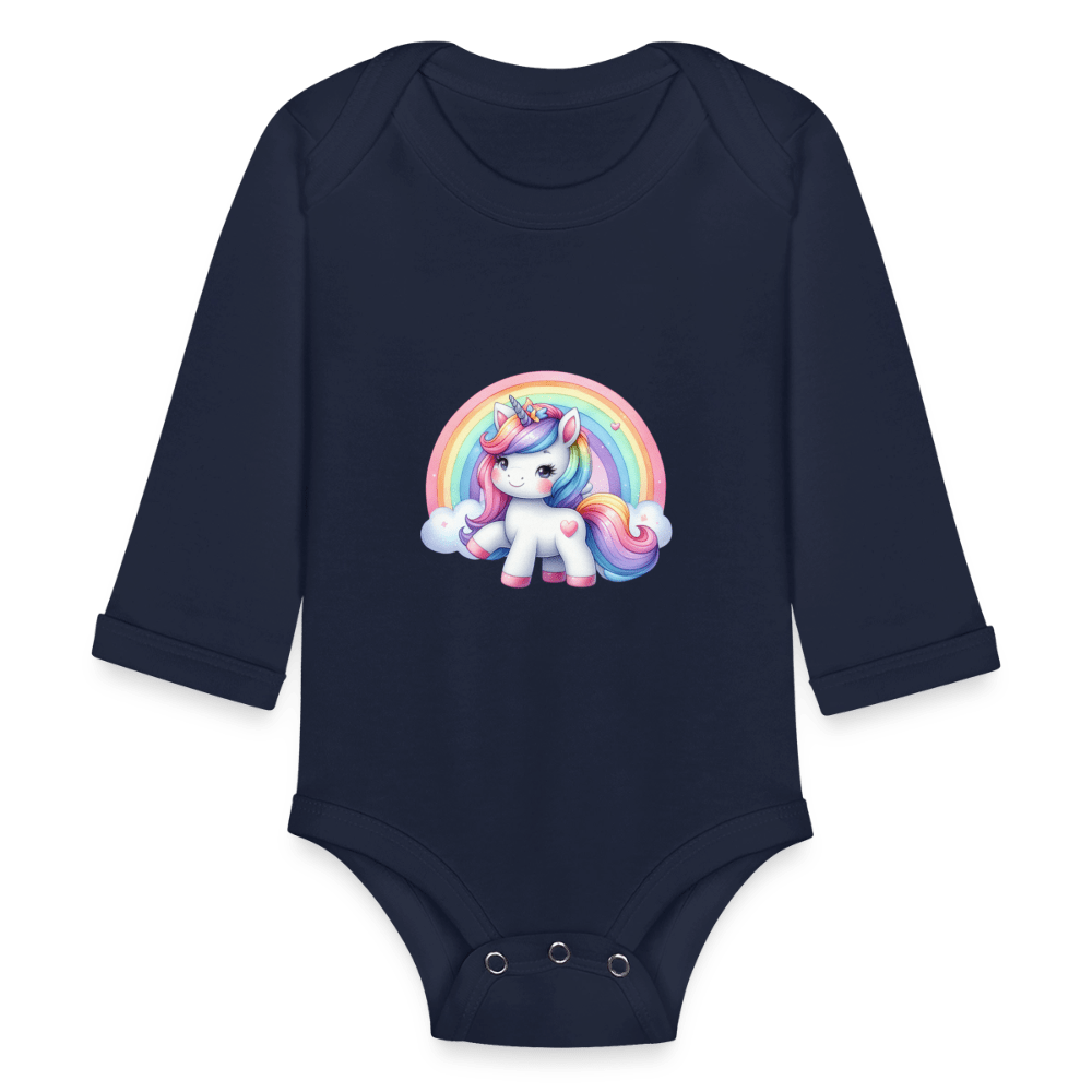 Rainbow unicorn - Long Sleeve Baby onesie - DS Artwork N Design