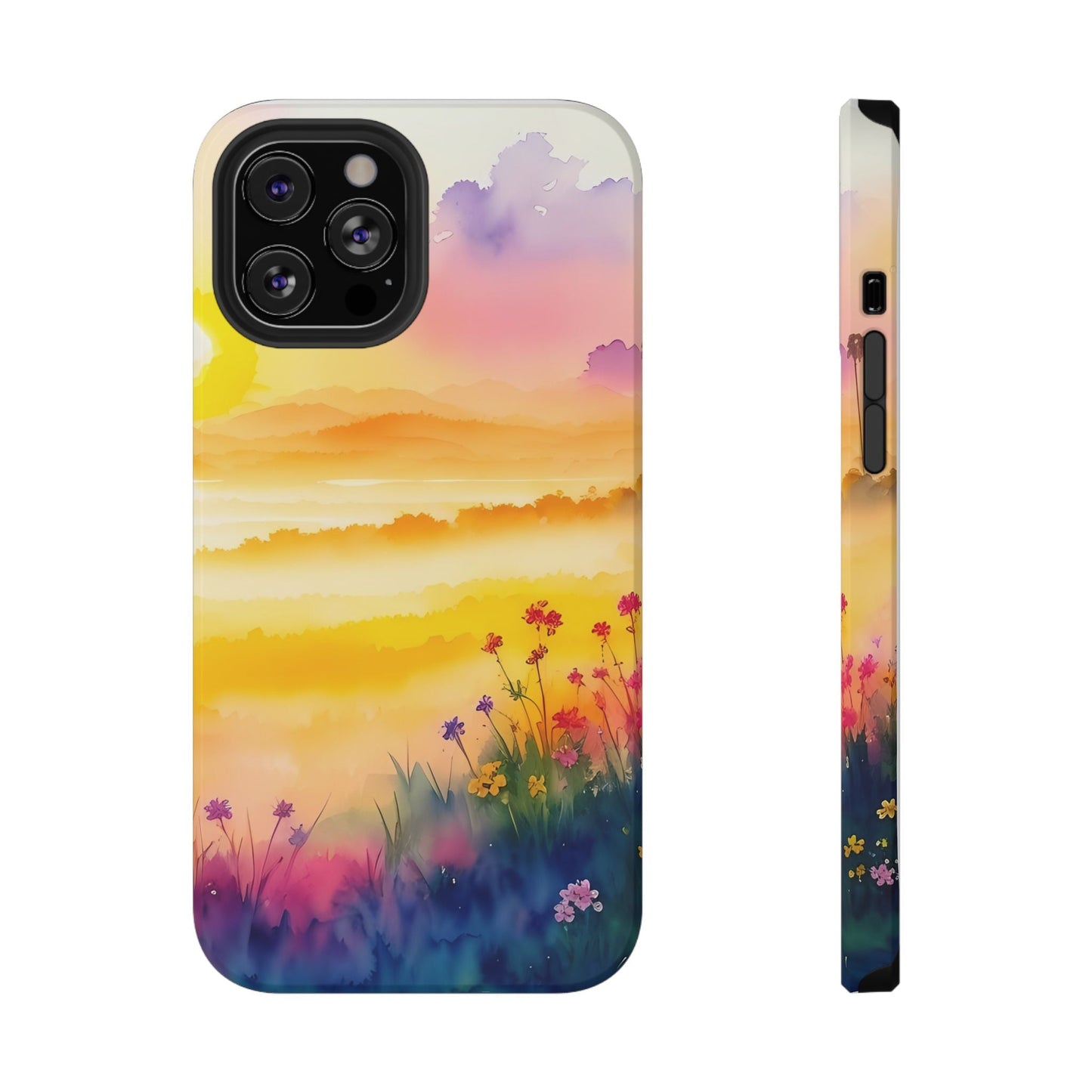 Scenic Landscape IPhone Case - Floral Sunset Design - DS Artwork N Design