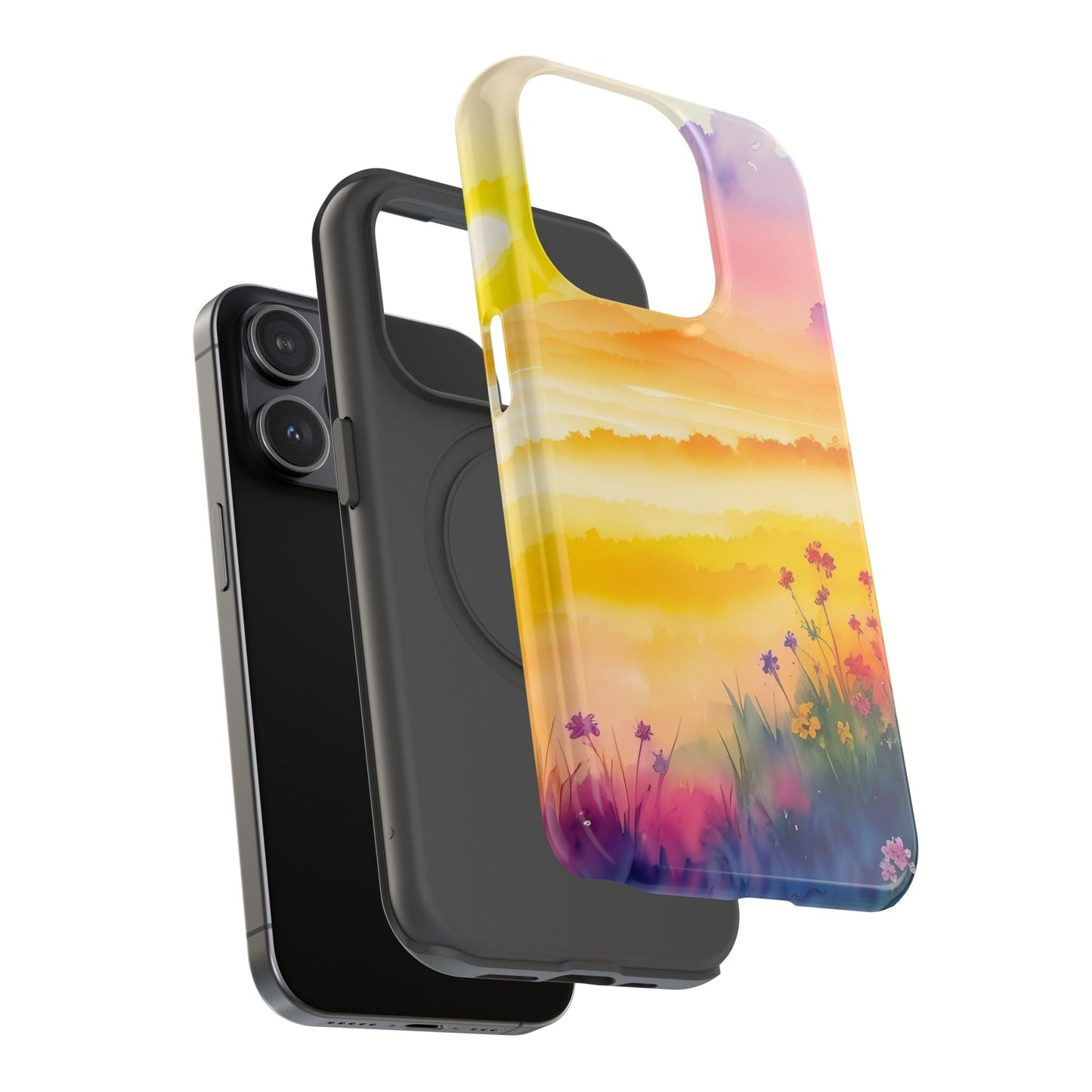 Scenic Landscape IPhone Case - Floral Sunset Design - DS Artwork N Design