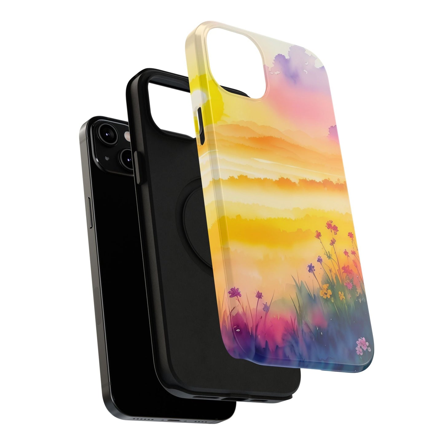 Scenic Landscape IPhone Case - Floral Sunset Design - DS Artwork N Design