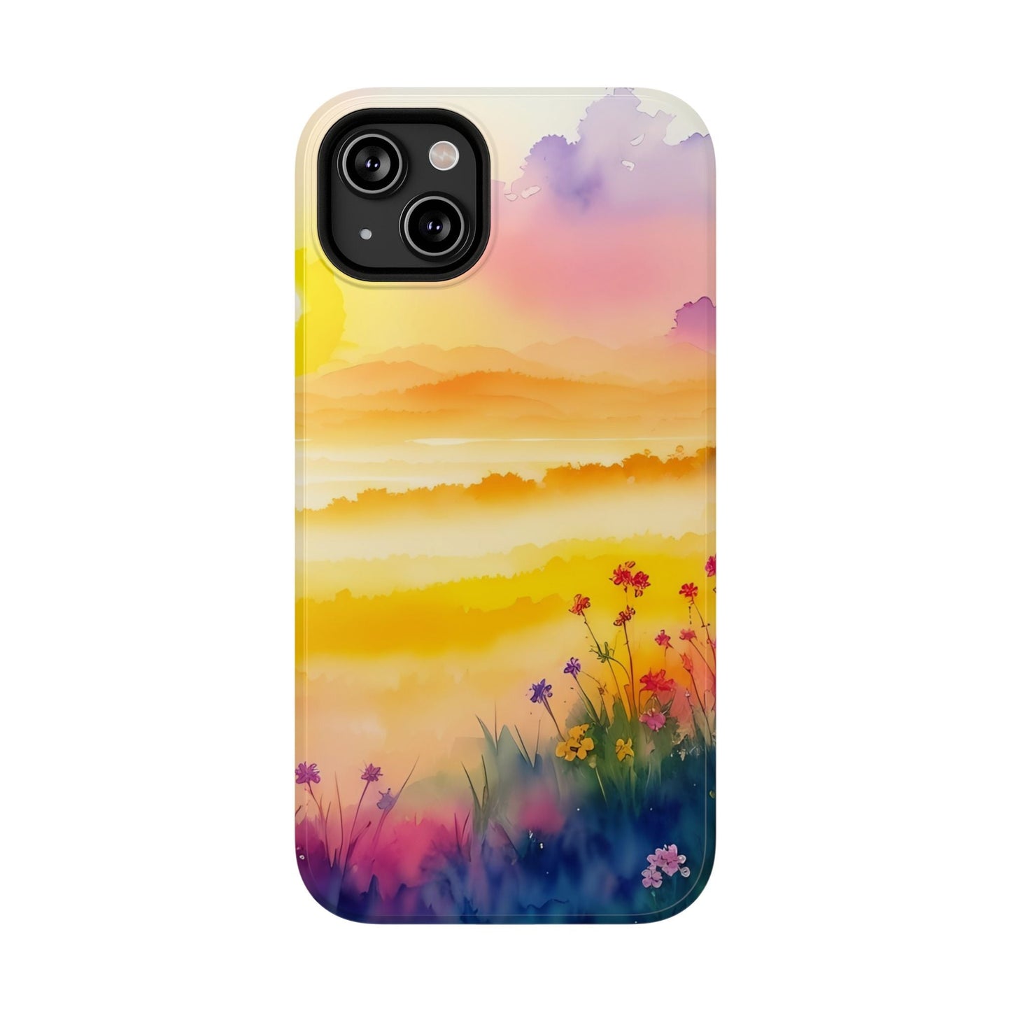 Scenic Landscape IPhone Case - Floral Sunset Design - DS Artwork N Design