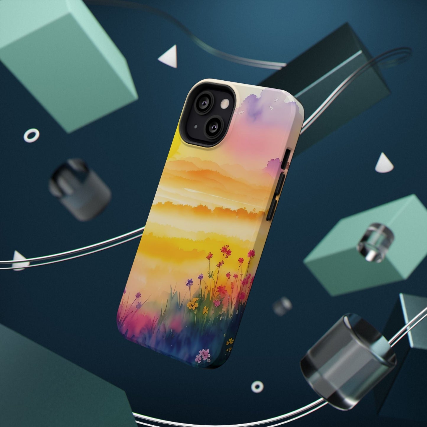 Scenic Landscape IPhone Case - Floral Sunset Design - DS Artwork N Design