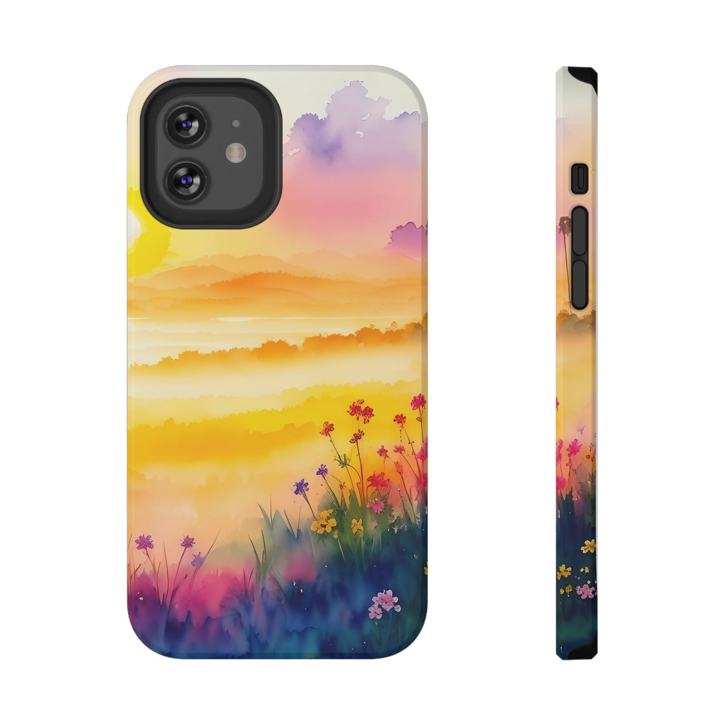 Scenic Landscape IPhone Case - Floral Sunset Design - DS Artwork N Design