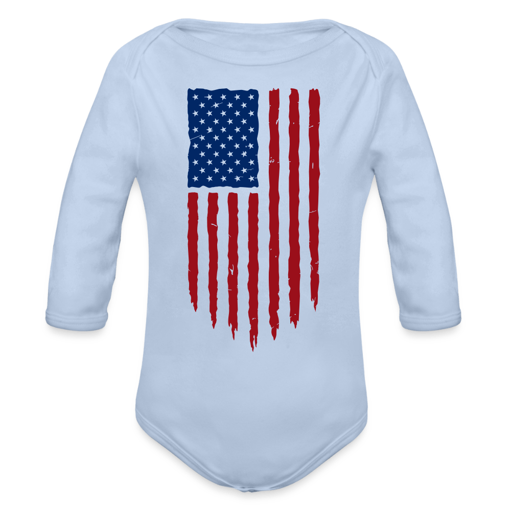 USA flag - Long Sleeve Baby onesie - DS Artwork N Design