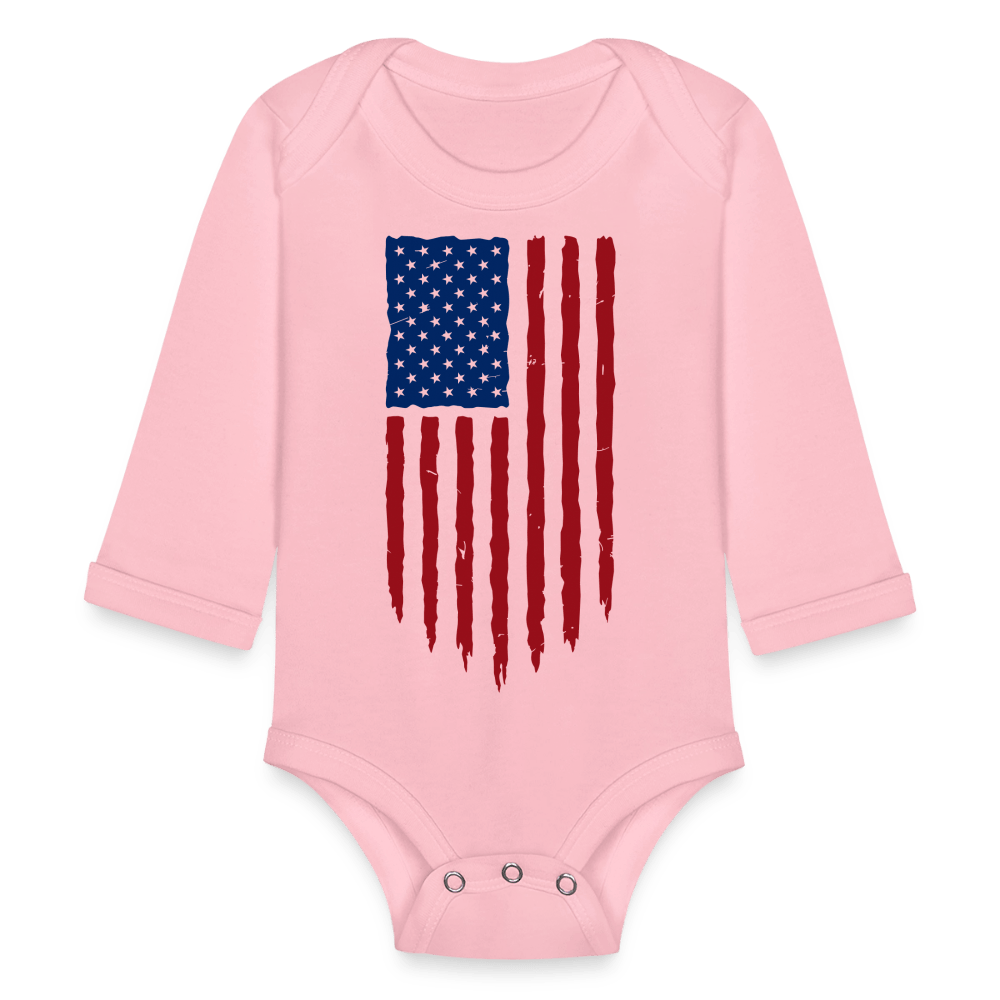 USA flag - Long Sleeve Baby onesie - DS Artwork N Design