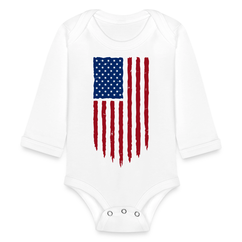 USA flag - Long Sleeve Baby onesie - DS Artwork N Design