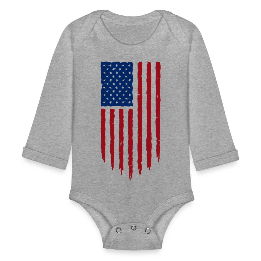 USA flag - Long Sleeve Baby onesie - DS Artwork N Design