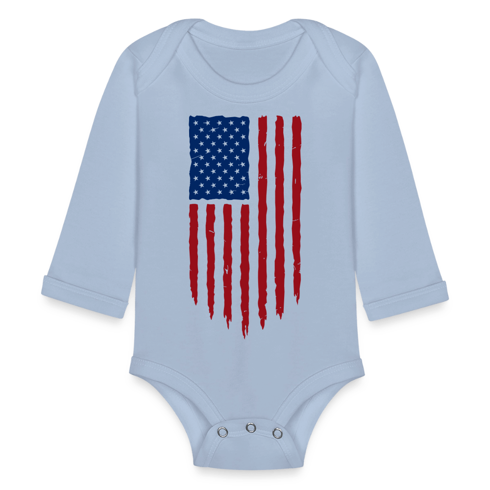 USA flag - Long Sleeve Baby onesie - DS Artwork N Design