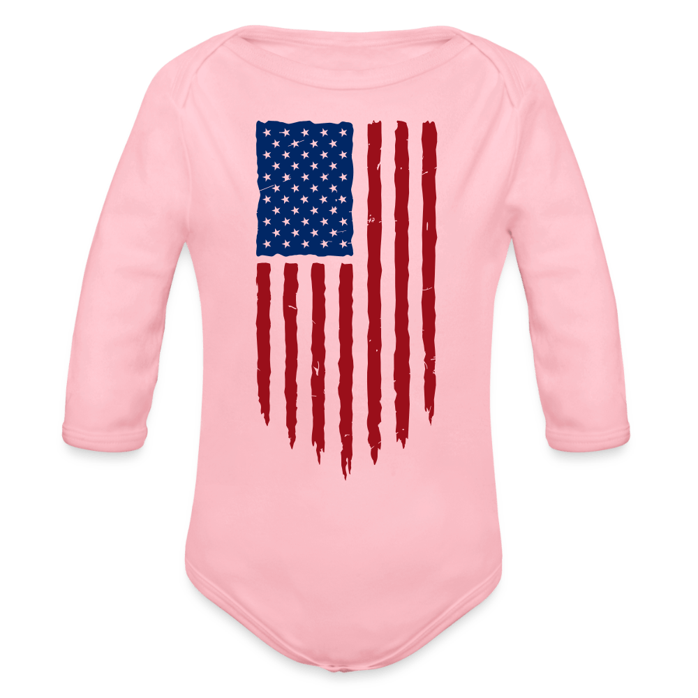USA flag - Long Sleeve Baby onesie - DS Artwork N Design