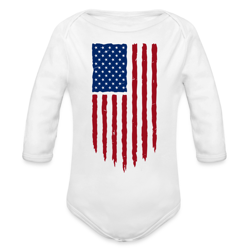 USA flag - Long Sleeve Baby onesie - DS Artwork N Design