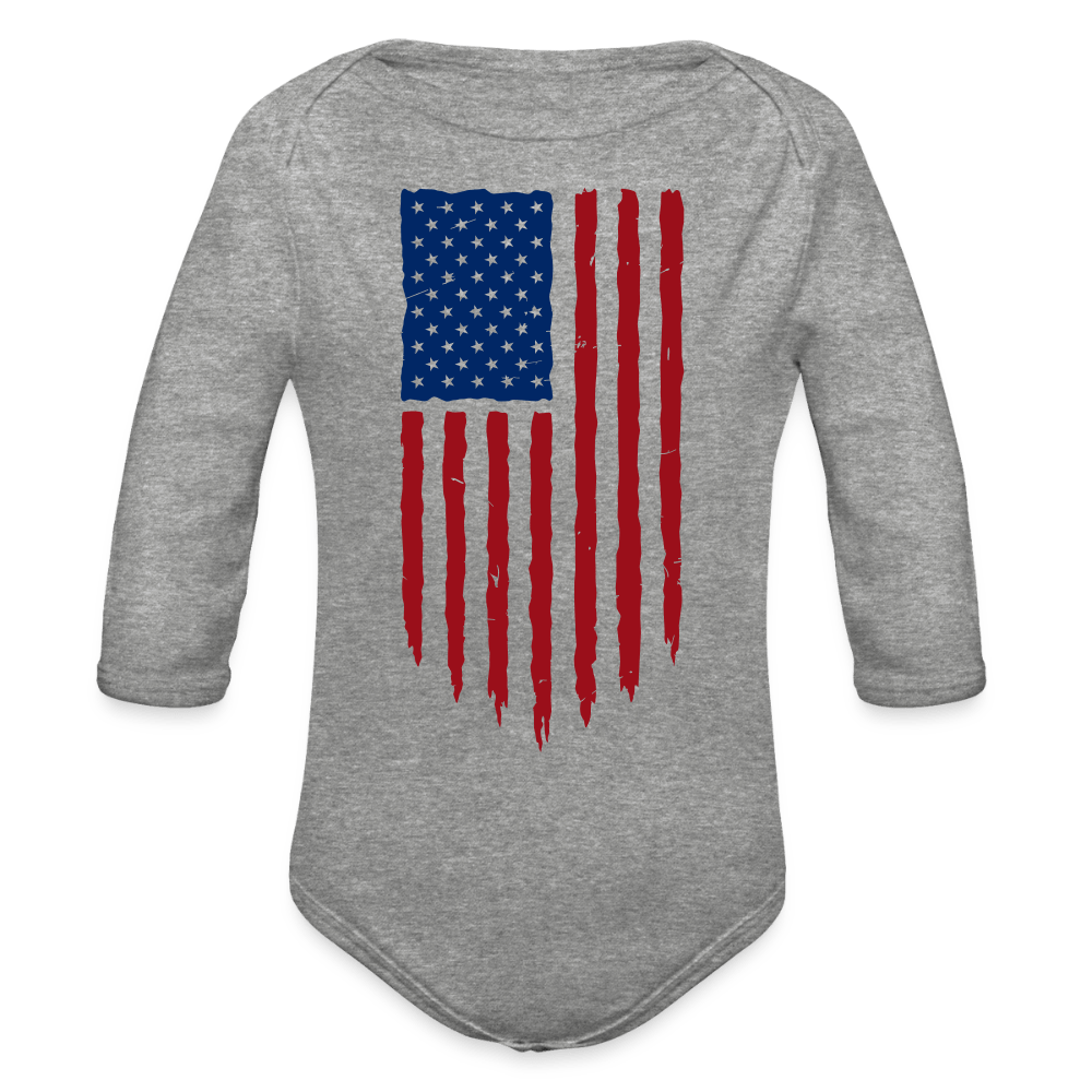 USA flag - Long Sleeve Baby onesie - DS Artwork N Design