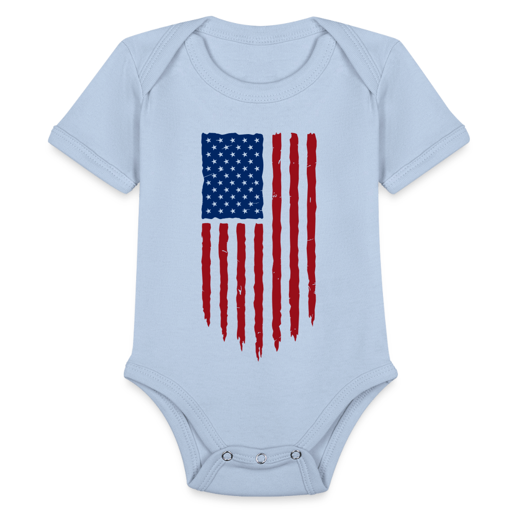 USA flag - Short Sleeve Baby onesie - DS Artwork N Design