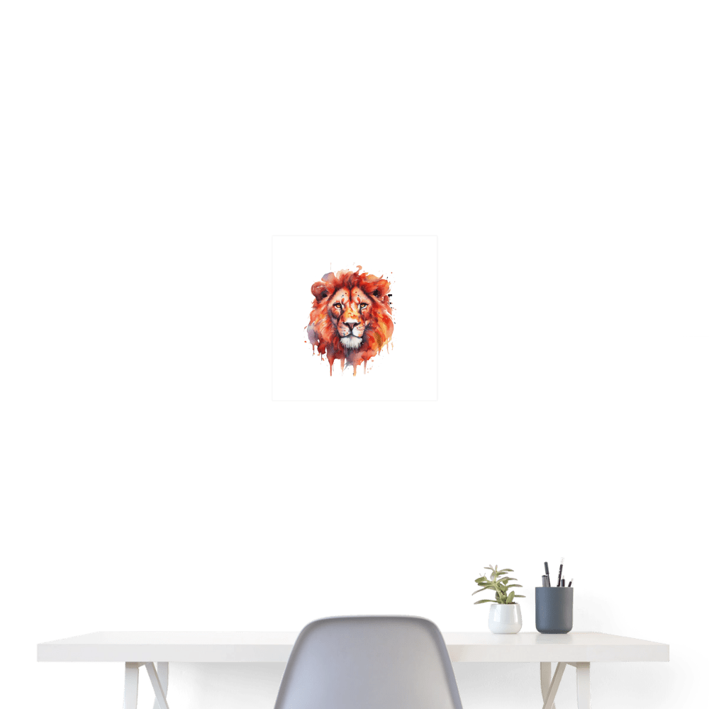Water color Lion - Poster 16x16 - DS Artwork N Design