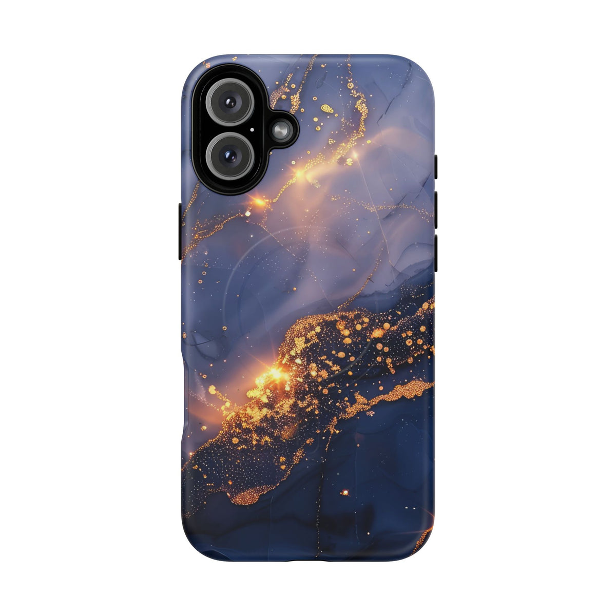 Black and Gold Marble phone case -Tough Magnetic iPhone Case