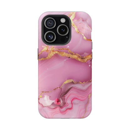 Elegant Marble Phone Case - Pink & Gold