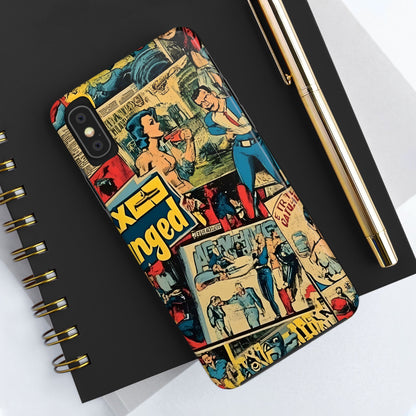 Vintage Comic - Tough Phone Cases, Superhero Phone Covers