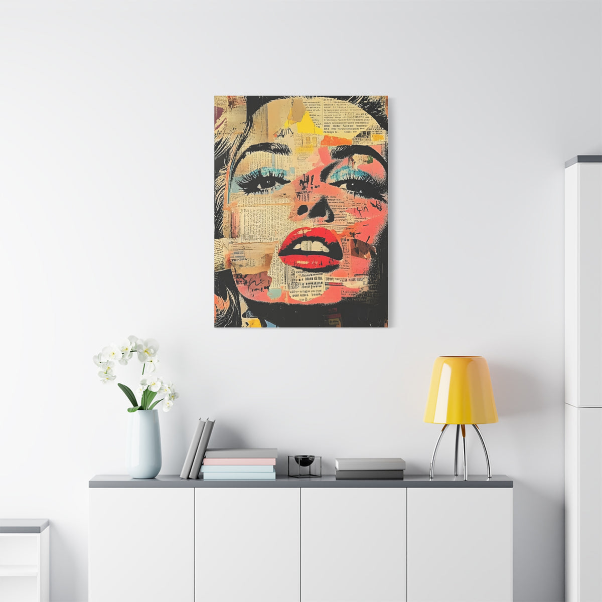Canvas Wall Art Print, Retro Pop Culture Women 3 - Modern Home Decor, Wall Art, Gift for Art Lovers, Pop Art, Unique Gift for Her