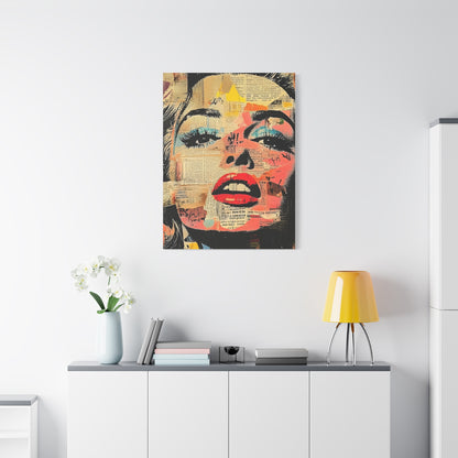 Canvas Wall Art Print, Retro Pop Culture Women 3 - Modern Home Decor, Wall Art, Gift for Art Lovers, Pop Art, Unique Gift for Her