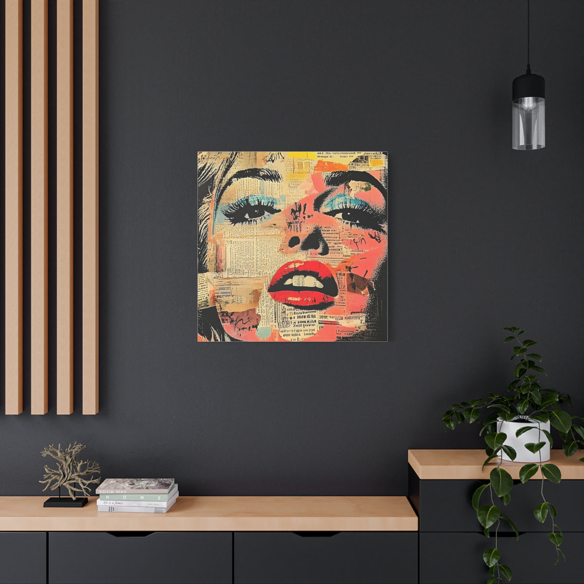 Canvas Wall Art Print, Retro Pop Culture Women 3 - Modern Home Decor, Wall Art, Gift for Art Lovers, Pop Art, Unique Gift for Her