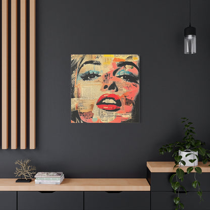 Canvas Wall Art Print, Retro Pop Culture Women 3 - Modern Home Decor, Wall Art, Gift for Art Lovers, Pop Art, Unique Gift for Her