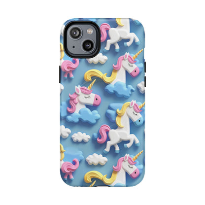 Whimsical Unicorn Blue Phone Case -Tough Magnetic iPhone Cover