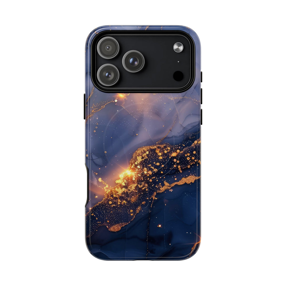 Black and Gold Marble phone case -Tough Magnetic iPhone Case