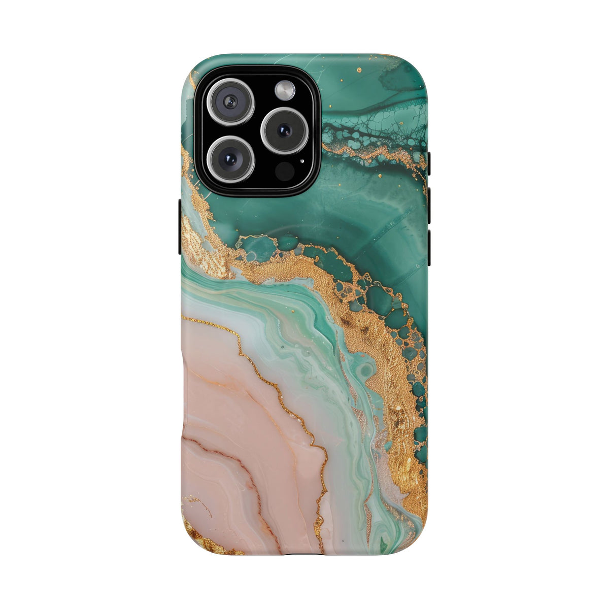 Green and Gold Marble phone case -Tough Magnetic iPhone Case