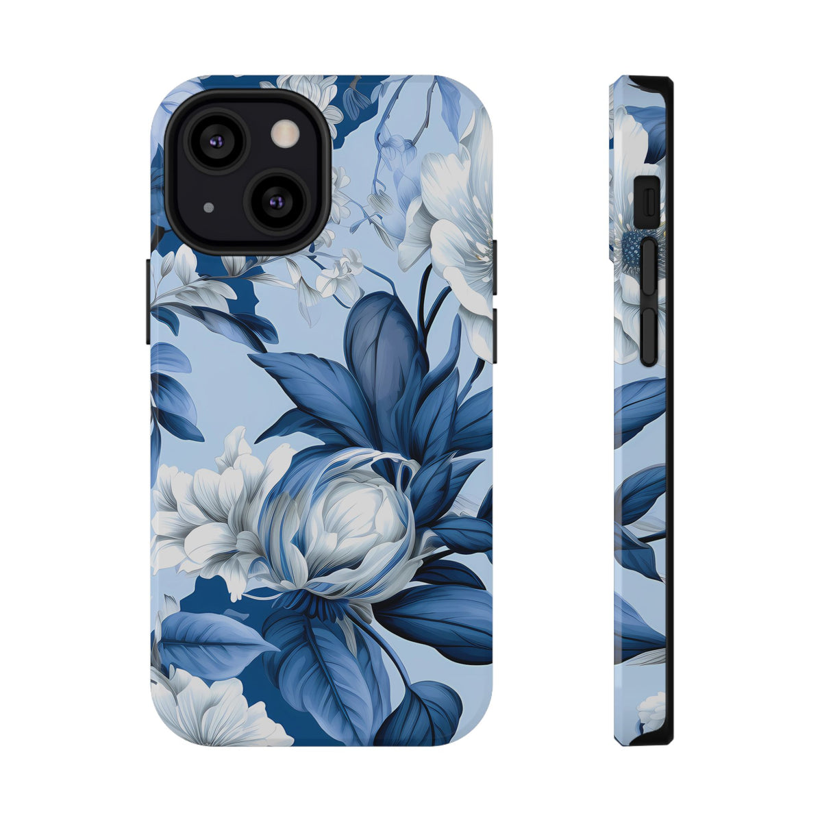 Elegant Blue Floral Phone Case