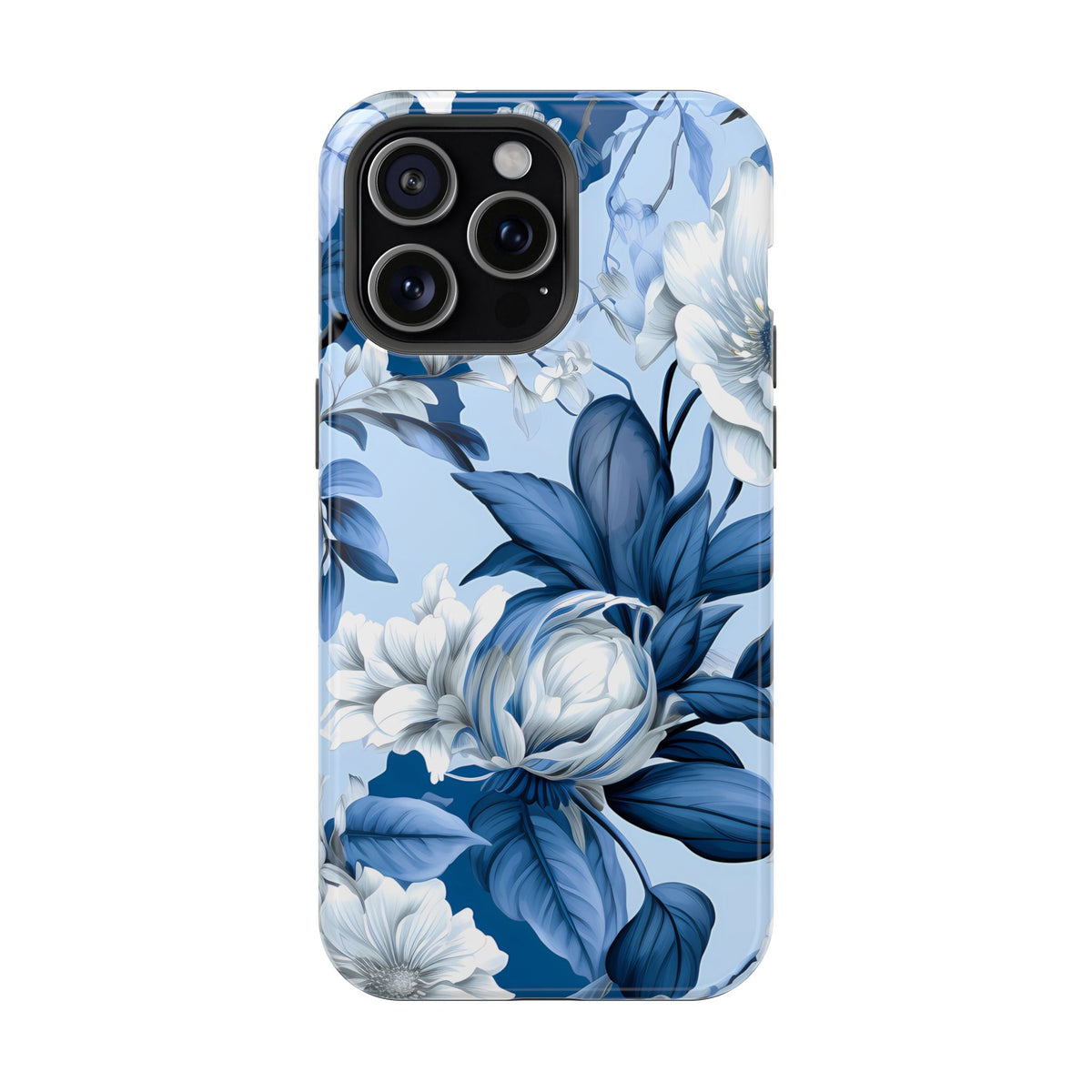 Elegant Blue Floral Phone Case