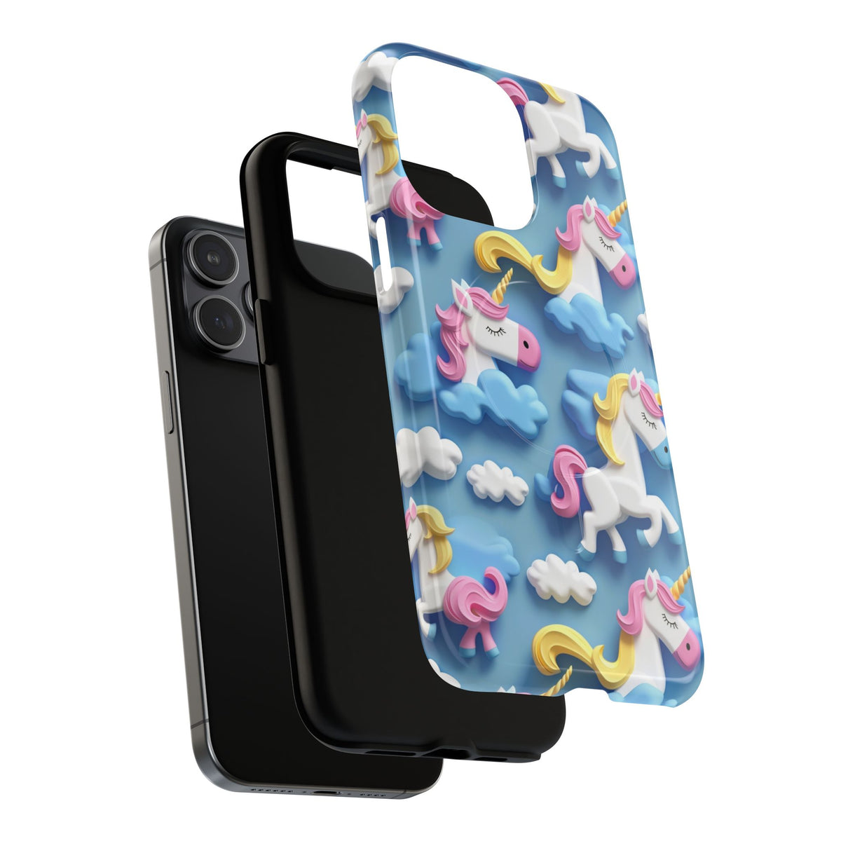 Whimsical Unicorn Blue Phone Case -Tough Magnetic iPhone Cover