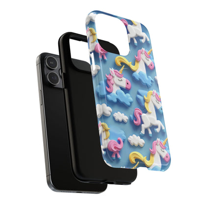 Whimsical Unicorn Blue Phone Case -Tough Magnetic iPhone Cover