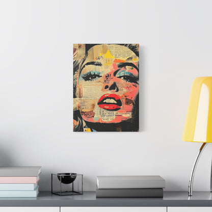 Canvas Wall Art Print, Retro Pop Culture Women 3 - Modern Home Decor, Wall Art, Gift for Art Lovers, Pop Art, Unique Gift for Her