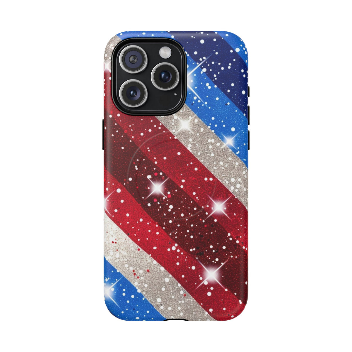 Glittery Patriotic Phone Case -Tough Magnetic iPhone Cover