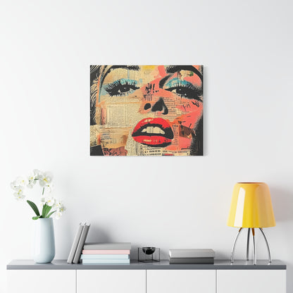 Canvas Wall Art Print, Retro Pop Culture Women 3 - Modern Home Decor, Wall Art, Gift for Art Lovers, Pop Art, Unique Gift for Her
