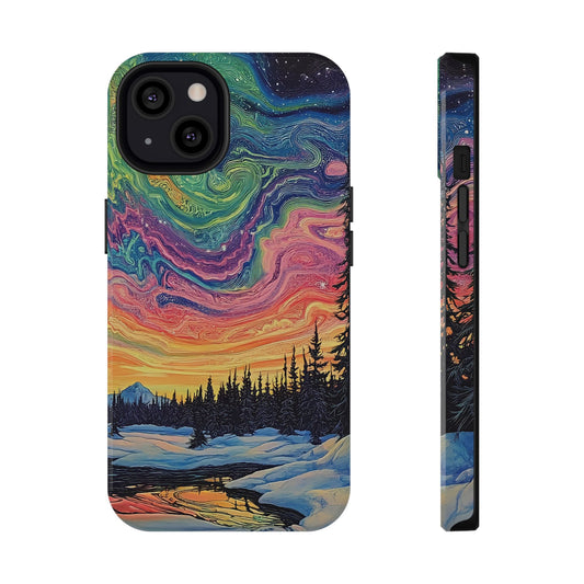 Nature-Inspired Impact-Resistant Phone Case - Vibrant Galaxy Sky Design